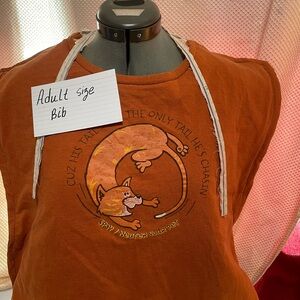 Dark Orange large size Adult Size Bib with Fox Design spay neuter